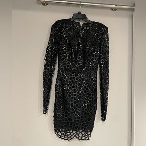 black sequin cocktail dress
